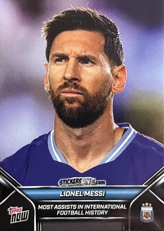 Sticker Lionel Messi Most Assists In International Football History - NOW ARGENTINA 2024-2025
 n. 3 - Topps