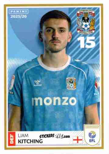 Sticker Liam Kitching - EFL 2025-2026
 n. 93 - Panini