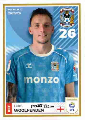 Sticker Luke Woolfenden - EFL 2025-2026
 n. 95 - Panini