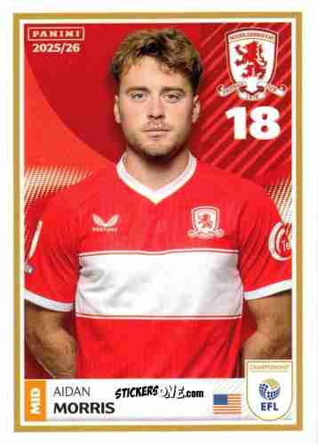 Sticker Aidan Morris - EFL 2025-2026
 n. 190 - Panini
