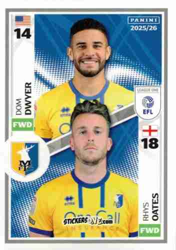Cromo Dom Dwyer / Rhys Oates - EFL 2025-2026
 n. 596 - Panini