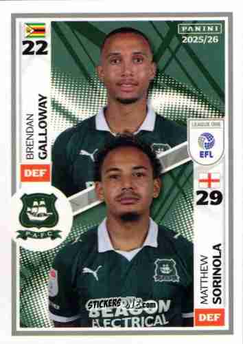 Cromo Brendan Galloway / Matthew Sorinola - EFL 2025-2026
 n. 616 - Panini