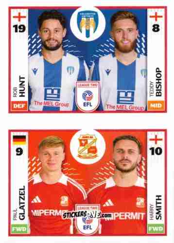 Cromo Rob Hunt / Teddy Bishop / Paul Glatzel / Harry Smith - EFL 2025-2026
 n. 729A-780A - Panini