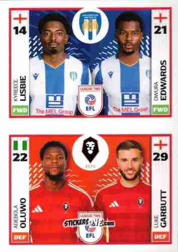 Figurina Kyreece Lisbie / Owura Edwards / Adebola Oluwo / Luke Garbutt - EFL 2025-2026
 n. 731B-770A - Panini