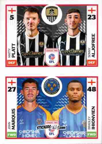 Figurina Matty Platt / Sonny Aljofree / John Marquis / Bradley Ihiovien - EFL 2025-2026
 n. 760B-779B - Panini