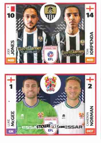 Figurina Jodi Jones / Tom Iorpenda / Luke McGee / Cameron Norman - EFL 2025-2026
 n. 762B-783A - Panini