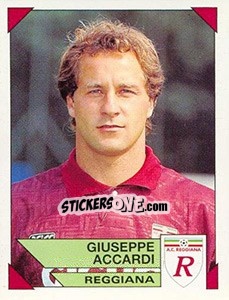Sticker Giuseppe Accardi - Calciatori 1993-1994 n. 254 - Panini