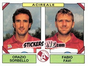 Sticker Orazio Sorbello / Fabio Favi - Calciatori 1993-1994 n. 389 - Panini