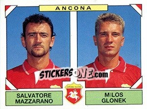 Sticker Salvatore Mazzarano / Milos Glonek - Calciatori 1993-1994 n. 396 - Panini