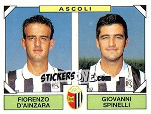 Sticker Fiorenzo D`Ainzara / Giovanni Spinelli - Calciatori 1993-1994 n. 409 - Panini