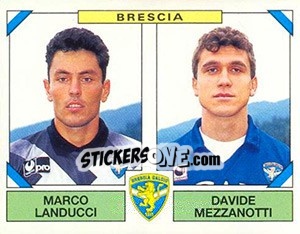 Sticker Marco Landucci / Davide Mezzanotti - Calciatori 1993-1994 n. 421 - Panini