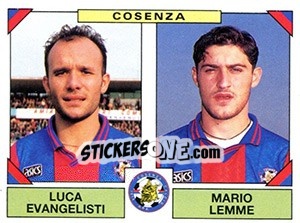 Sticker Luca Evangelisti / Mario Lemme - Calciatori 1993-1994 n. 445 - Panini