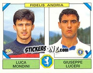 Sticker Luca Mondini / Giuseppe Luceri - Calciatori 1993-1994 - Panini