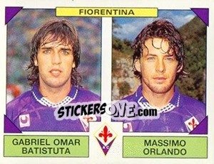 Sticker Gabriel Omar Batistuta / Massimo Orlando - Calciatori 1993-1994 n. 461 - Panini