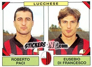 Sticker Roberto Paci / Eusebio Di Francesco - Calciatori 1993-1994 - Panini