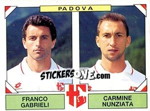 Sticker Franco Gabrieli / Carmine Nunziata - Calciatori 1993-1994 - Panini