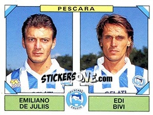 Sticker Emiliano De Juliis / Edi Bivi - Calciatori 1993-1994 n. 517 - Panini