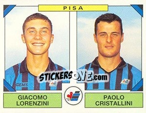 Sticker Giacomo Lorenzini / Paolo Cristallini - Calciatori 1993-1994 n. 524 - Panini