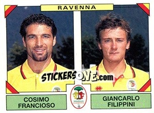 Sticker Cosimo Francioso / Giancarlo Filippini - Calciatori 1993-1994 - Panini