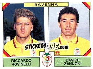Cromo Riccardo Rovinelli / Davide Zannoni - Calciatori 1993-1994 n. 535 - Panini