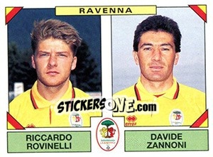 Figurina Riccardo Rovinelli / Davide Zannoni - Calciatori 1993-1994 - Panini