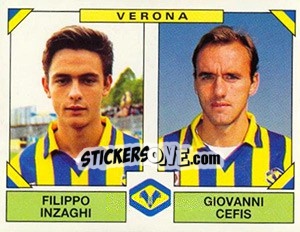 Sticker Filippo Inzaghi / Giovanni Cefis - Calciatori 1993-1994 n. 551 - Panini