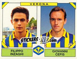 Cromo Filippo Inzaghi / Giovanni Cefis - Calciatori 1993-1994 - Panini