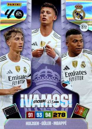 Figurina Huijsen / Güler / Mbappé - Laliga 2025-2026. Adrenalyn Xl n. 372 - Panini