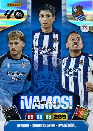 Cromo Remiro / Gorrotxategi / Oyarzabal - Laliga 2025-2026. Adrenalyn Xl n. 377 - Panini