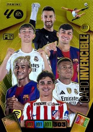 Cromo Unai Simón / Huijsen / Pedri / Lamine Yamal / Mbappé / Julián Álvarez - Laliga 2025-2026. Adrenalyn Xl n. 477 - Panini