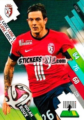 Sticker Nolan Roux - FOOT 2014-2015. Adrenalyn XL n. LOSC-10 - Panini