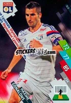 Sticker Maxime Gonalons - FOOT 2014-2015. Adrenalyn XL n. OL-8 - Panini
