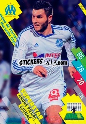 Sticker André-Pierre Gignac - FOOT 2014-2015. Adrenalyn XL n. OM-12 - Panini