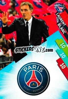 Sticker Laurent Blanc/LOGO - FOOT 2014-2015. Adrenalyn XL n. PSG-1 - Panini
