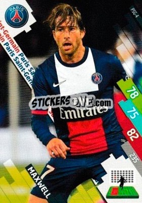 Sticker Maxwell - FOOT 2014-2015. Adrenalyn XL n. PSG-4 - Panini