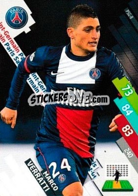 Sticker Marco Verratti - FOOT 2014-2015. Adrenalyn XL n. PSG-8 - Panini