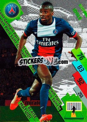 Sticker Blaise Matuidi - FOOT 2014-2015. Adrenalyn XL n. PSG-14 - Panini