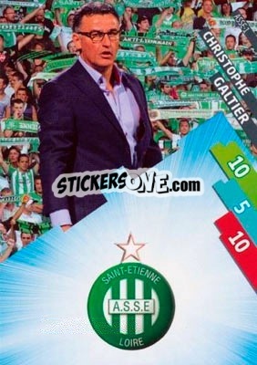 Sticker Christophe Galtier/LOGO - FOOT 2014-2015. Adrenalyn XL n. ASSE-1 - Panini