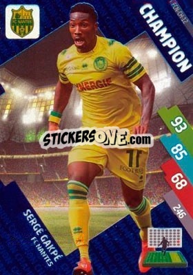 Sticker Serge Gakpé - FOOT 2014-2015. Adrenalyn XL n. FCN-ch-12 - Panini