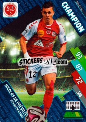 Sticker Nicolas de Préville - FOOT 2014-2015. Adrenalyn XL n. SDR-ch-16 - Panini