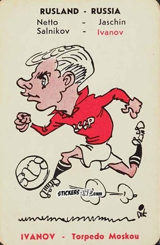Sticker Ivanov  - International Footballers 1958 n. 53 - Monty Gum