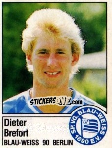Cromo Dieter Brefort - German Football Bundesliga 1986-1987 - Panini