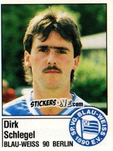 Sticker Dirk Schleger - German Football Bundesliga 1986-1987 - Panini