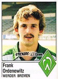 Cromo Frank Ordenewitz - German Football Bundesliga 1986-1987 - Panini