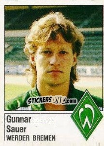 Sticker Gunner Sauer - German Football Bundesliga 1986-1987 - Panini