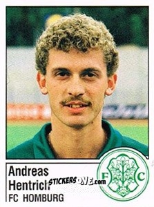 Cromo Andreas Hentrich - German Football Bundesliga 1986-1987 - Panini