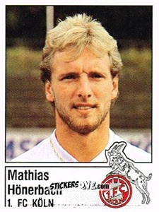 Cromo Mathias Hönerbach - German Football Bundesliga 1986-1987 - Panini