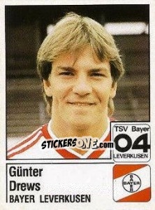 Cromo Günter Drews - German Football Bundesliga 1986-1987 - Panini