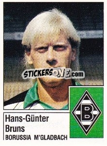Sticker Hans-Günter Bruns - German Football Bundesliga 1986-1987 - Panini