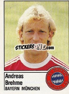 Sticker Andreas Brehme - German Football Bundesliga 1986-1987 - Panini